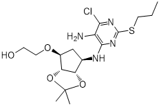 2-(3aR,4S,6R,6aS)-6-(5-胺基-6-氯-2-丙硫基-4-嘧啶基)氨基四氫-2,2-二甲基-4H-環(huán)戊烯并-1,3-二氧雜環(huán)戊烷-4-基]氧]-乙醇